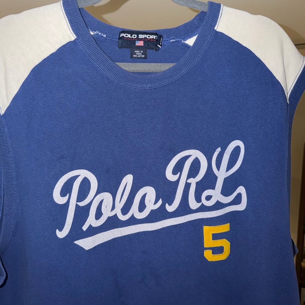 POLO SPORT. XL. Polo by Ralph Lauren Blue Crewneck VINTAGE TANK